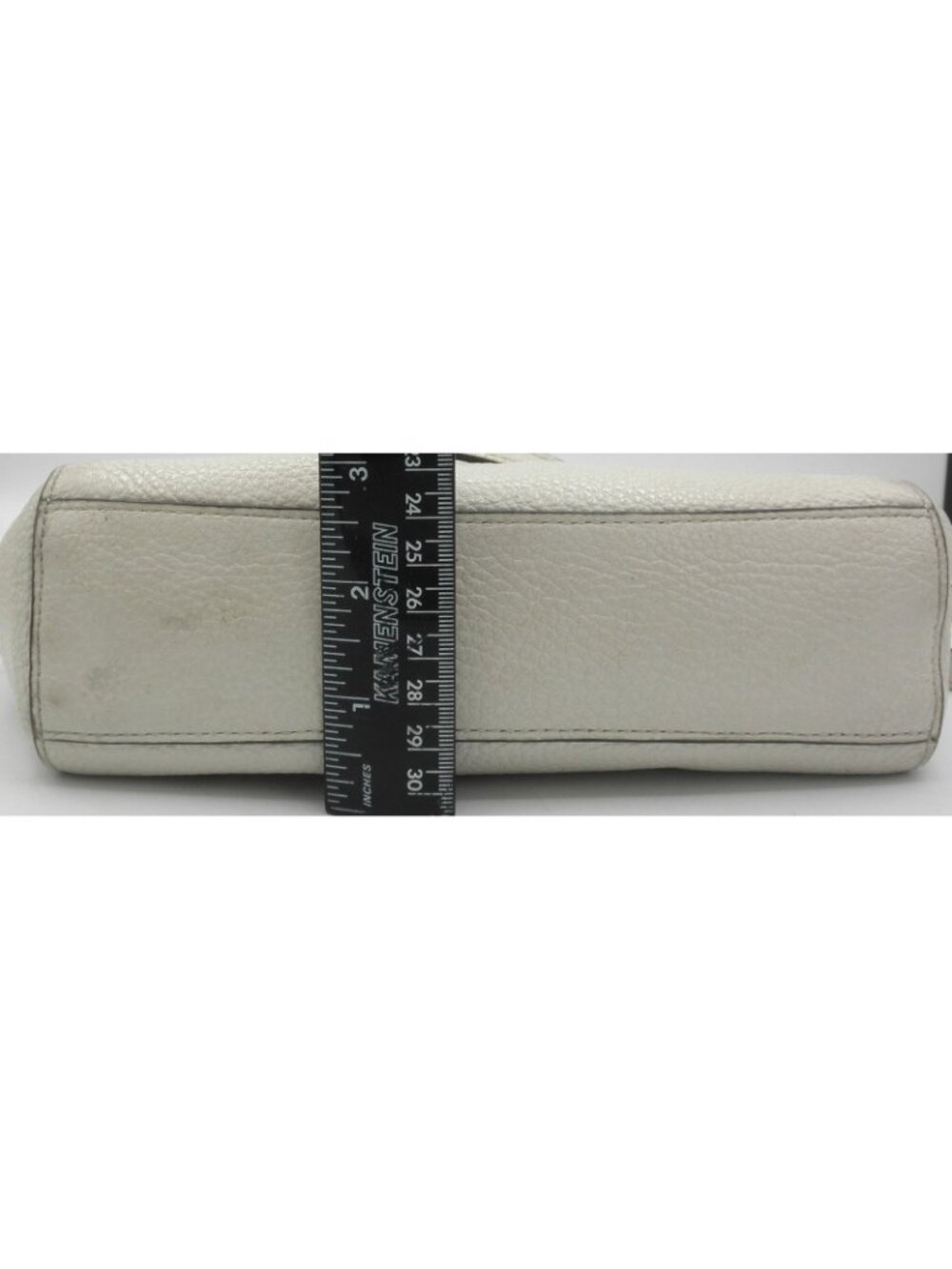 COACH Kelsey Satchel Bag Chalk Pebbled Leather Double Handle Adjustable Strap - Picture 11 of 16